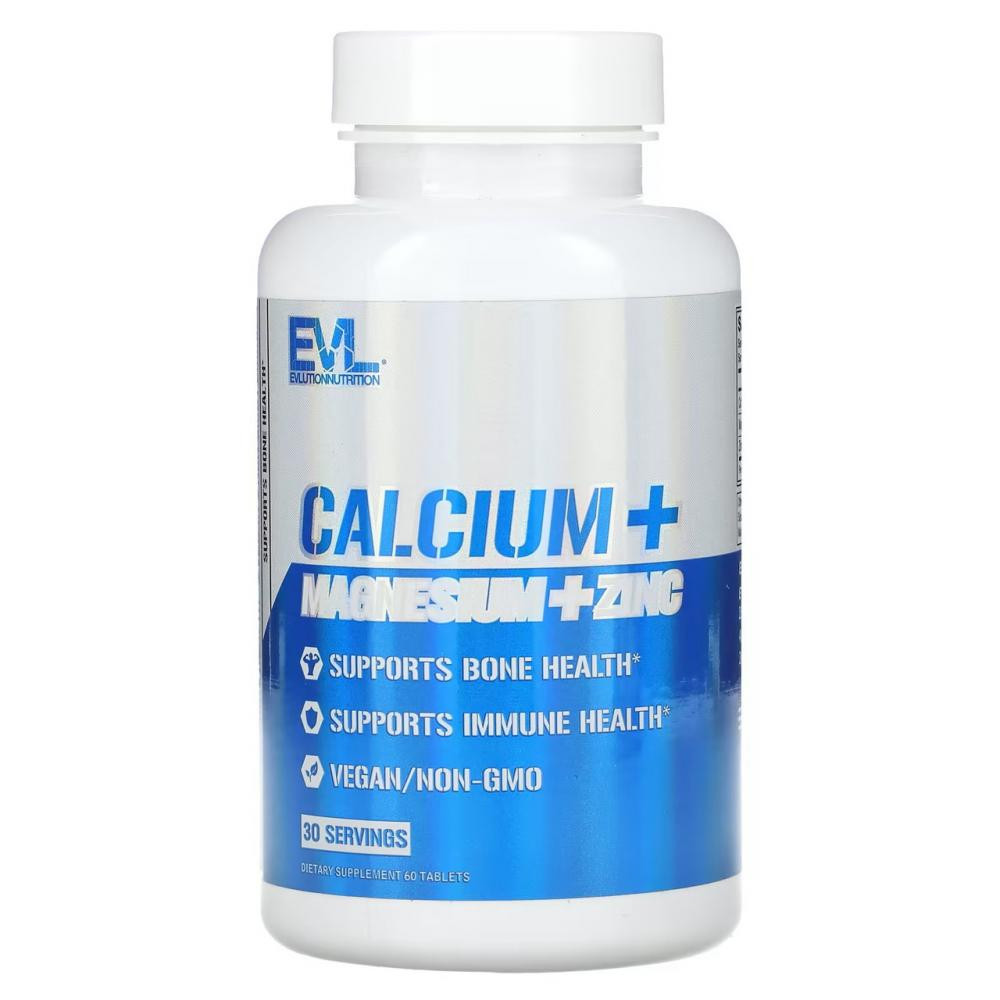 Evlution Nutrition Calcium + Magnesium + Zinc 60 Tablets - зображення 1