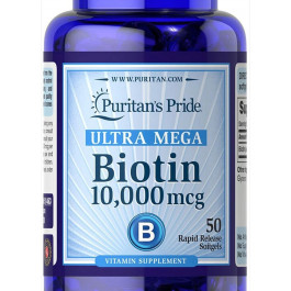 Puritan's Pride Biotin 10000 mcg Ultra Mega, 50 гелевих капсул