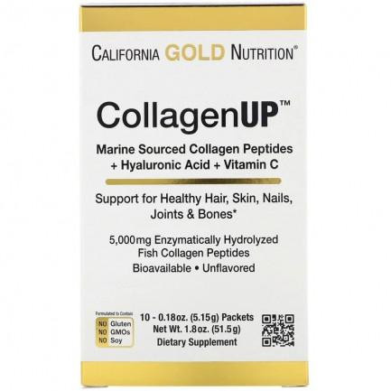 California Gold Nutrition Морський колаген CollagenUp, Marine Collagen + Hyaluronic Acid + Vitamin C, 10 Packets - зображення 1