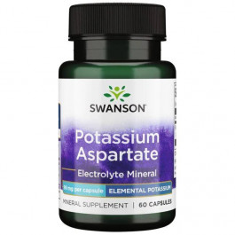 Swanson Potassium Aspartate, 99 mg, 60 Capsules