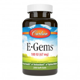 Carlson Labs E-Gems, 67 mg (100 IU), 250 Softgels