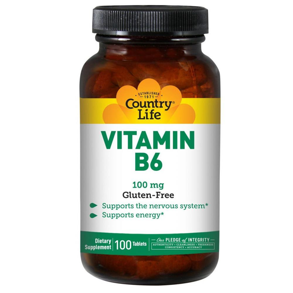 Country Life Vitamine B6 100 mg 100 Tablets - зображення 1