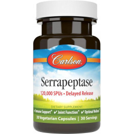 Carlson Labs Serrapeptase Delayed Release 120,000 SPUs 30 Vegetarian Capsules