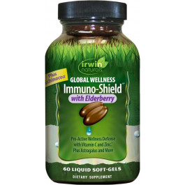 Irwin Naturals Global Wellness Immuno-Shield with Sambucus Elderberry 60 Liquid Soft-Gels