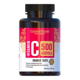Golden Farm Вітамін С ацерола (зі смаком апельсину) 500мг 100 таблеток
