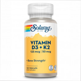 Solaray Vitamin D-3 & K-2 - 120 vcaps