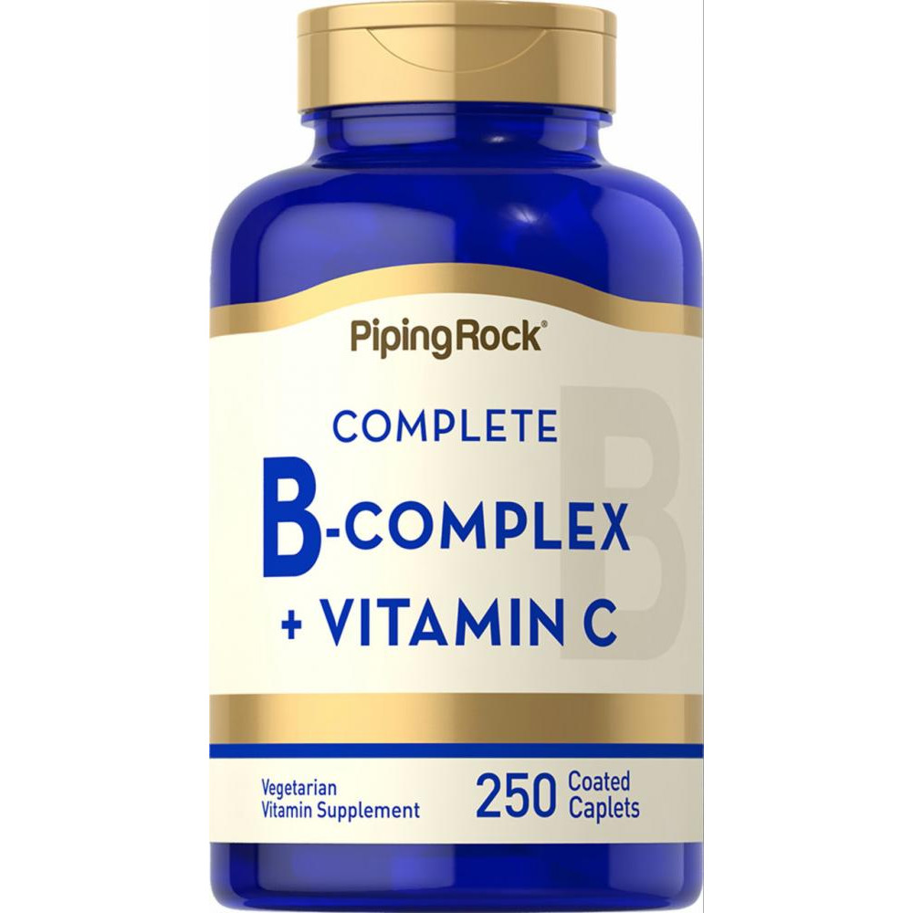 Piping Rock Комплекс вітамінів групи В  B-Complex plus Vitamin C 250 Coated Caplets - зображення 1