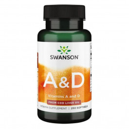 Swanson Vitamin A D - 250 Sgels Per Bottle