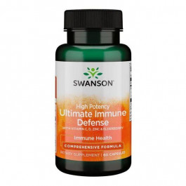 Swanson High Potency Ultimate Immune Defense with C D Zinc & Elderberry 60 Capsules