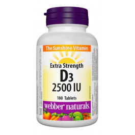 Webber Naturals Vitamin D3 2500 IU 180 tabl