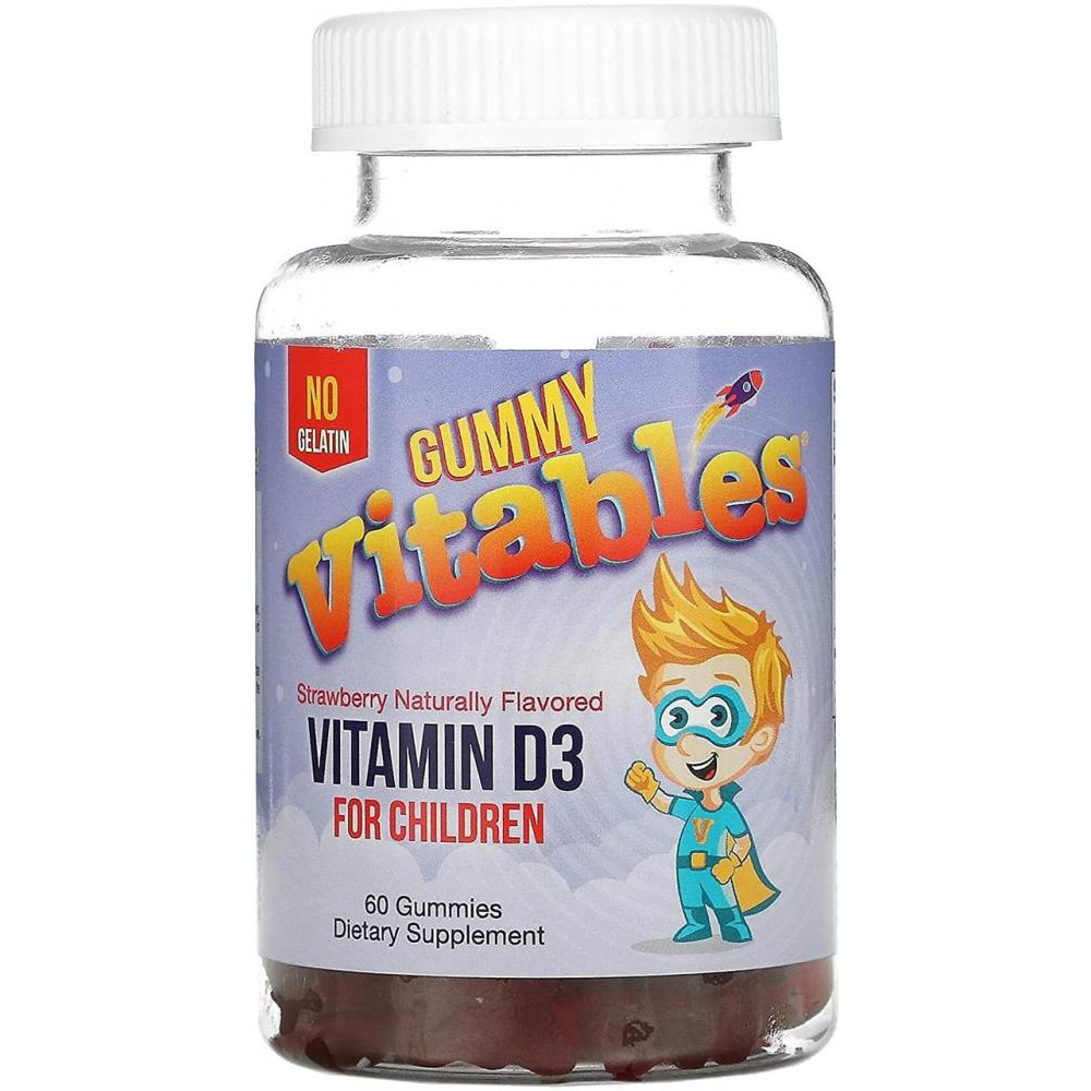 Vitables Vitamin D3 for Children 60 Vegetarian Gummies (Strawberry) - зображення 1
