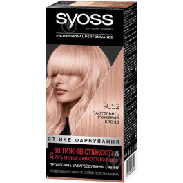 Syoss Крем-фарба для волосся  Permanent Coloration 9.52 пастельно-рожевий блонд 115 мл