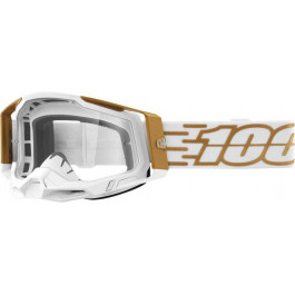 Ride 100% Мото очки 100% Racecraft 2 Mayfair белый/золотистый, прозрачная линза