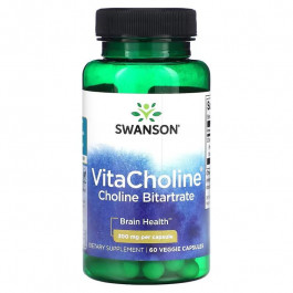 Swanson VitaCholine Choline Bitartrate, 300 mg, 60 Veggie Capsules