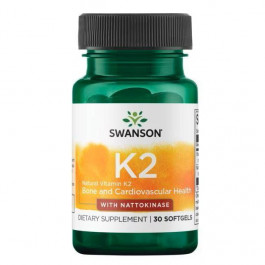 Swanson Vitamin K-2 (MenaQ7) 50 mcg with Nattokinase 100 mg 30Sgels