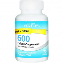 21st Century Calcium Supplement, 600 mg 75tabs