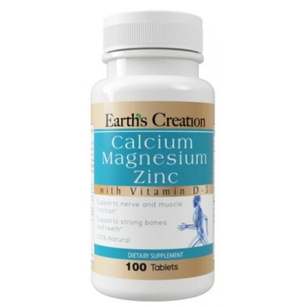 Earth's Creation Calcium, Magnesium, Zinc 100 tabs - зображення 1