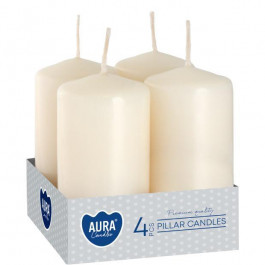 Bispol Набір свічок 4 шт. циліндр  AURA Candles Молочний (sw40/80-011)