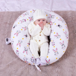 MirSon Подушка для вагітних та годування 8336 Print Line 17-0529 Bunnies white (2200006200611)