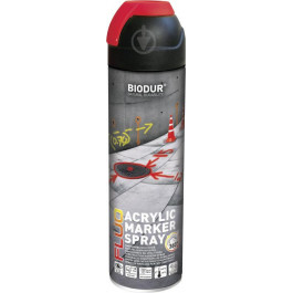 Biodur Краска аэрозольная Biodur для сигнальной маркировки красный мат 500 мл