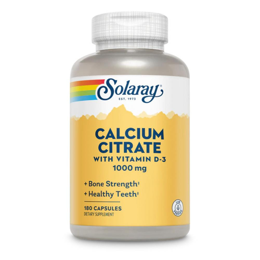 Solaray Calcium Citrate w/Vit D-3 1000mg - 180 caps - зображення 1