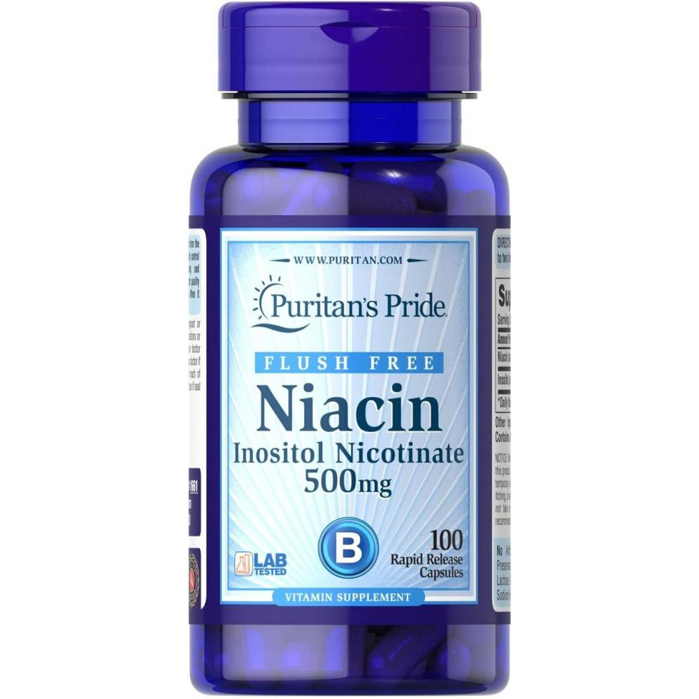 Puritan's Pride Niacin 500 mg Flush Free 100 caps - зображення 1