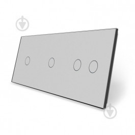 Livolo Сенсорная панель для выключателя 4 сенсора (1-1-2) серый стекло (C7-C1/C1/C2-15)