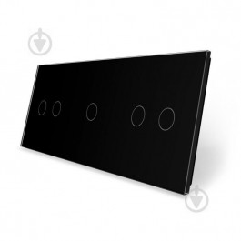 Livolo Сенсорная панель для выключателя 5 сенсоров (2-1-2) черный стекло (C7-C2/C1/C2-12)