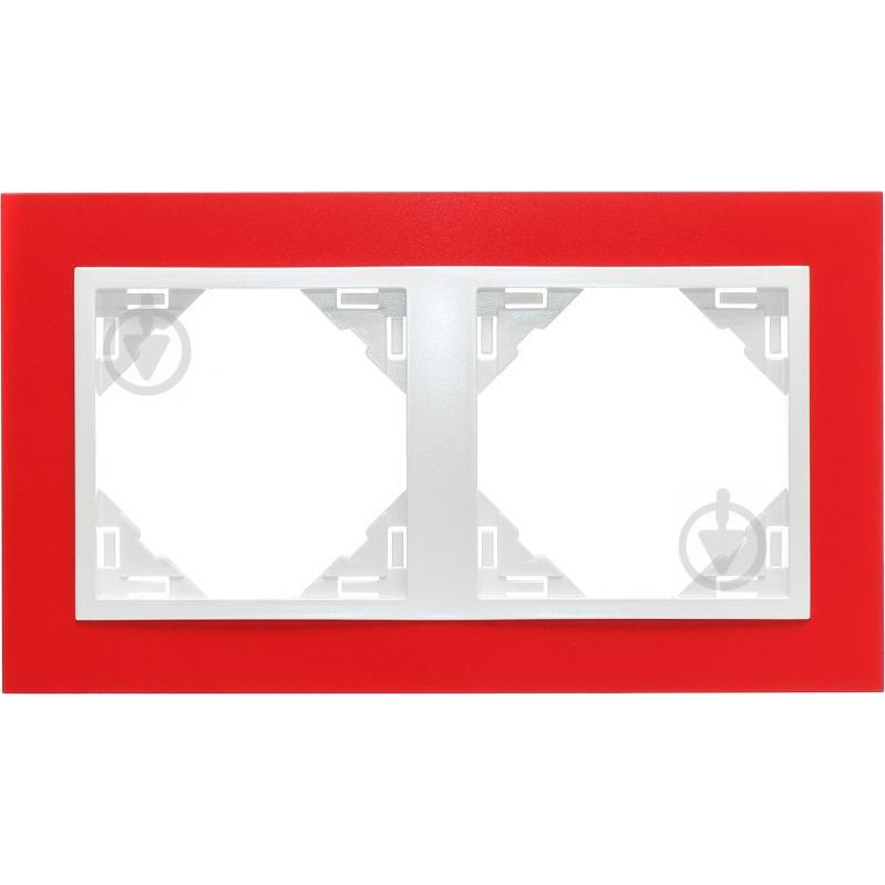 EFAPEL Рамка двойная, универсальная LOGUS, красный, металлик ледяной (90920 TVG) - зображення 1