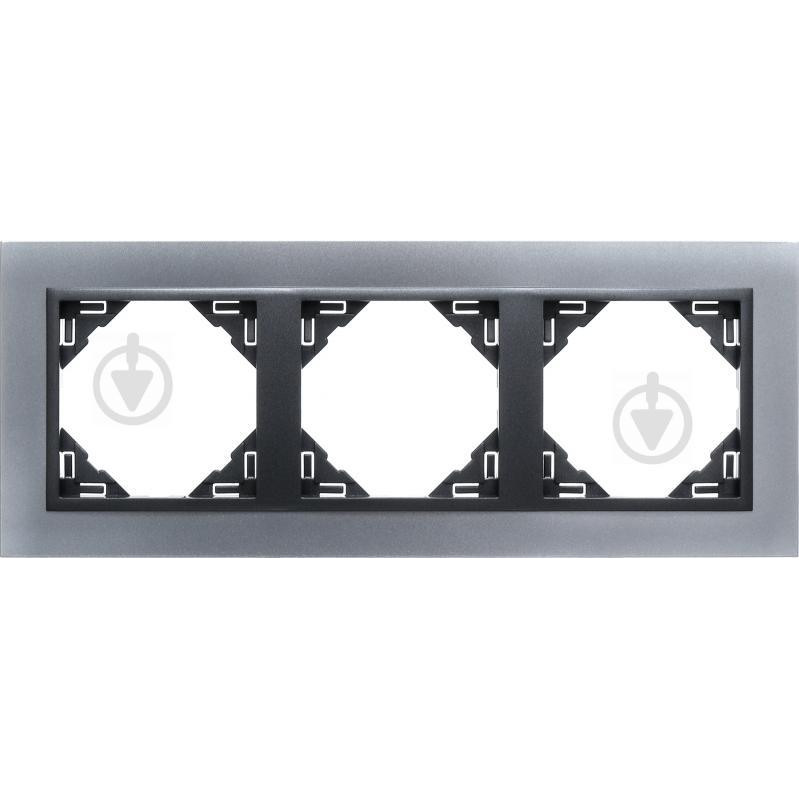 EFAPEL Рамка тройная, универсальная LOGUS, алюминий, металлик графит (90930 TAS) - зображення 1