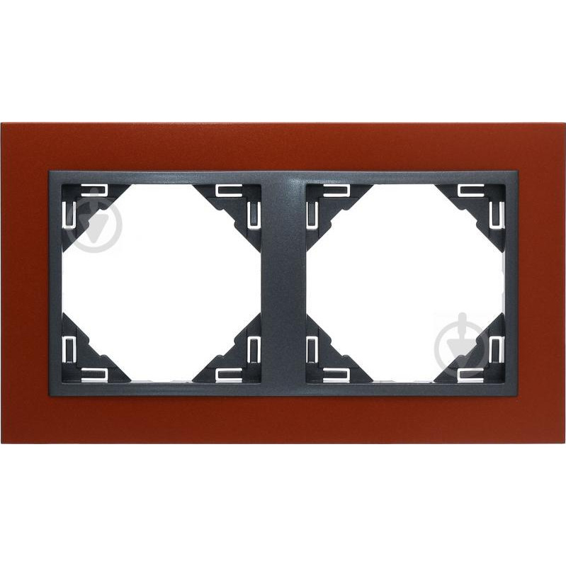 EFAPEL Рамка двойная, универсальная LOGUS, терракотовый, металлик графит (90920 TTS) - зображення 1