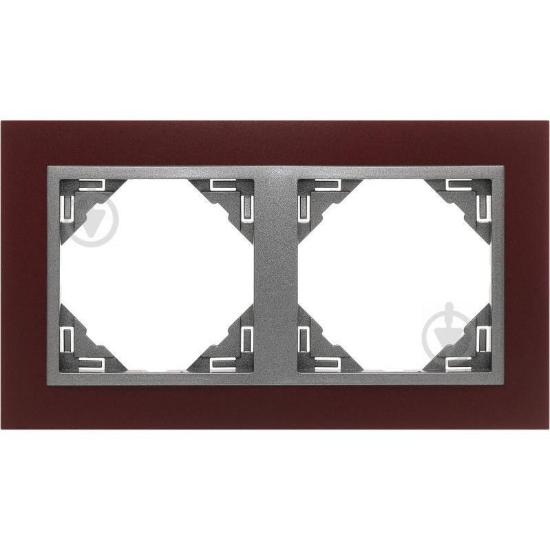 EFAPEL Рамка двойная универсальная LOGUS, бордо, металлик графит (90920 TBS) - зображення 1