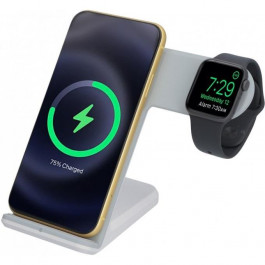 Qitech Charge Dock Station White 2 в 1 для Apple Watch и iPhone (QT-DS-01wh)