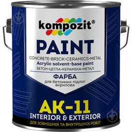 Art Kompozit Фарба для бетонних підлог АК-11 (Колір: Безколірний (база С), Фасування: 1 кг, Блиск: Матовий )
