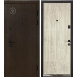 Revolut Doors В-82 (квадро) Гладка 191 дуб полярний / венге темний 2050x950 мм праві