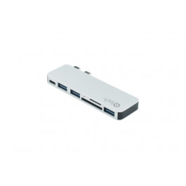 Qitech Adapter USB-C to USB-C+3xUSB3.0+micro SD+SD Space Gray (QT-Hub4)