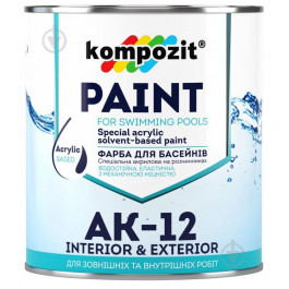 Art Kompozit Фарба для басейнів АК-12 (Колір: Блакитний, Фасування: 0,9 кг, Блиск: Матовий )