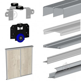 Valcomp Комплект раздвижной системы  Mars для 2 дверей шкафа-купе 2 м 50 кг