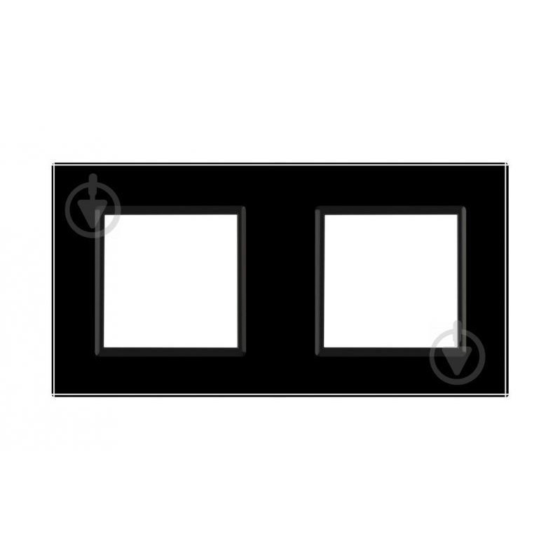 Livolo Рамка розетки 2 места черный стекло (C7-SR/SR-12) - зображення 1