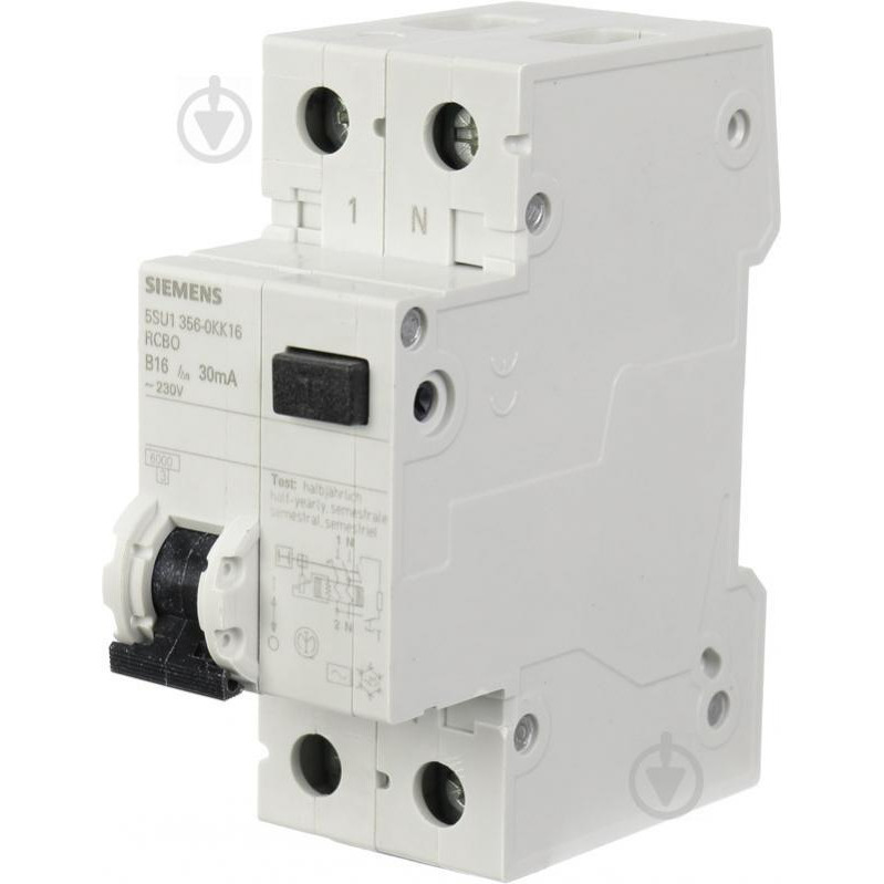 Siemens AC, 30mA 1+N-P B16 6kA (5SU1356-0KK16) - зображення 1