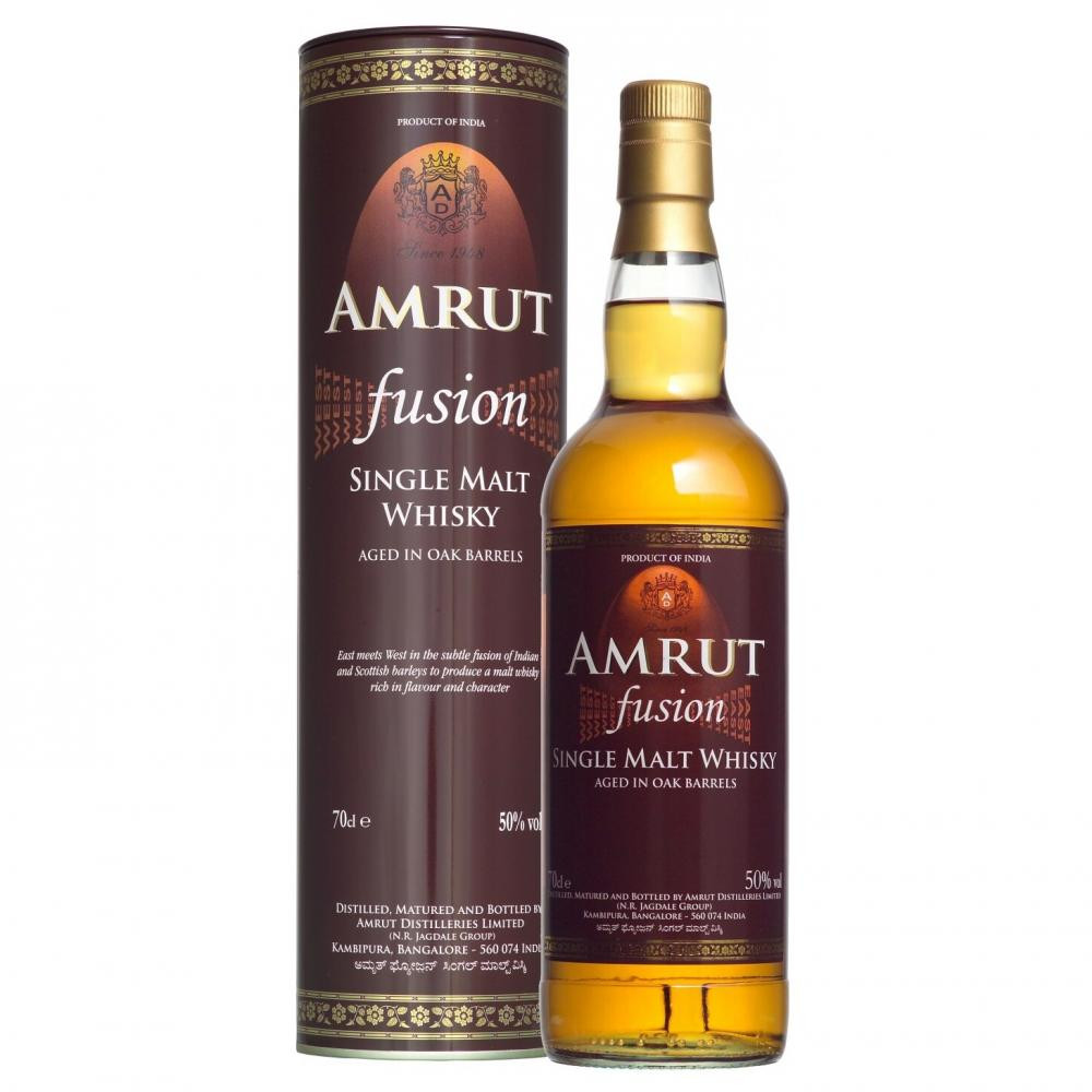 Amrut Віскі  Fusion Single Malt Indian Whiskey, у тубусі, 50%, 0,7 л (8901193004122) - зображення 1
