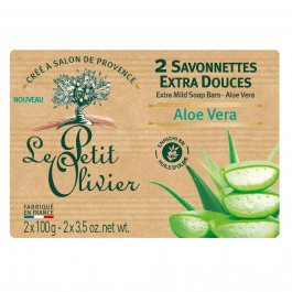 Le Petit Olivier Экстра нежное мыло  100% vegetal oils soap Алоэ Вера 2х100 г (3549620005097)