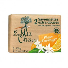 Le Petit Olivier Экстра нежное мыло  100% vegetal oils soap Апельсиновый цвет 2х100 г (3549620005035)