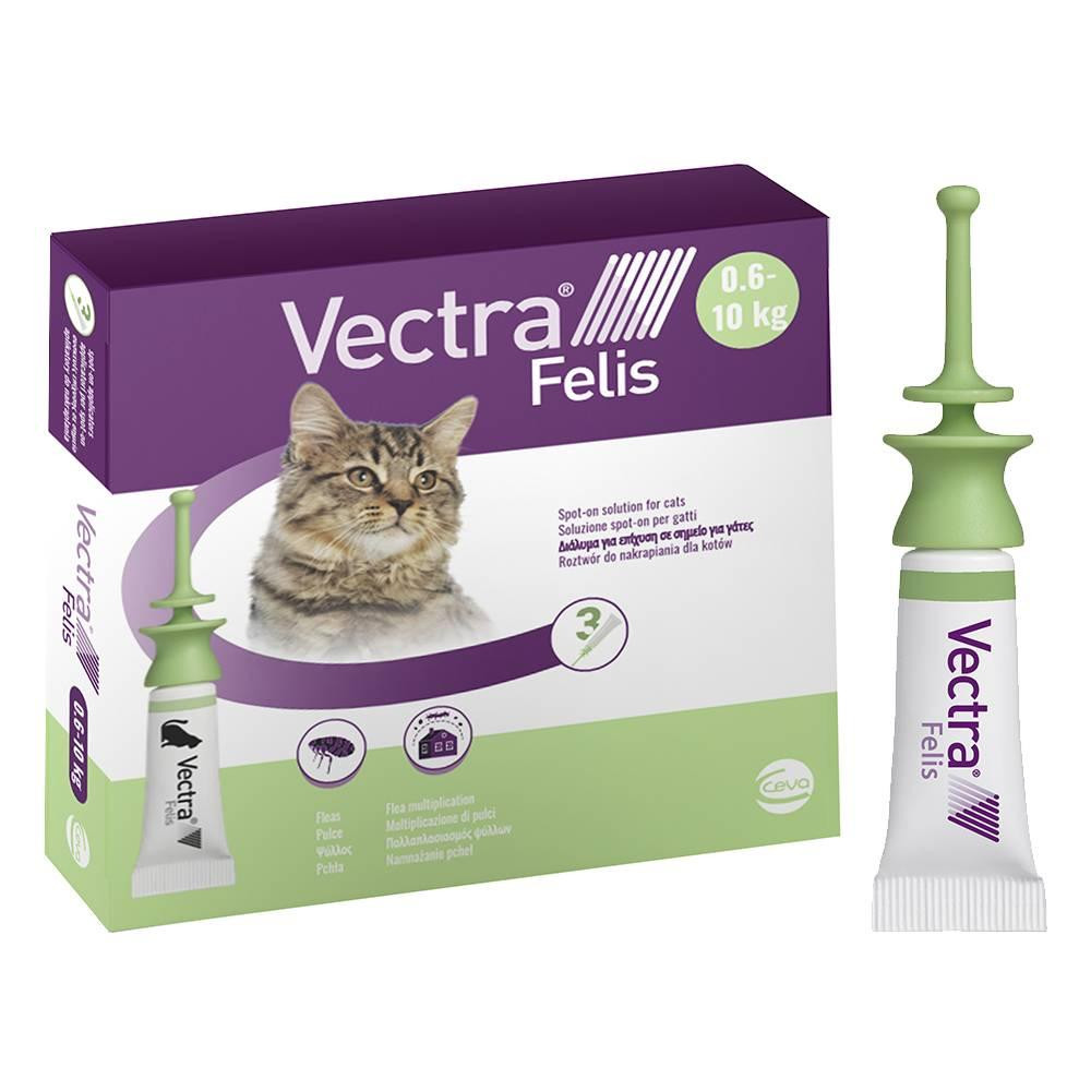 Ceva Sante Vectra Felis Капли на холку для кошек от блох (0,6-10 кг) 1 пипетка (3411112124763) - зображення 1