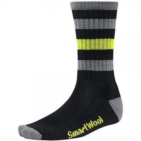 Smartwool Термоноски мужские  Striped Hike Light Crew M Черный - зображення 1