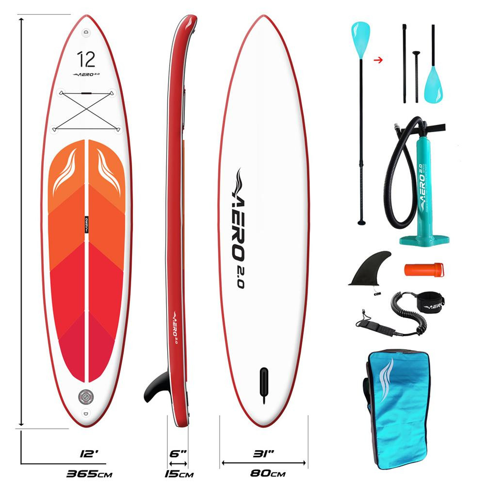 AERO Надувна SUP дошка  Board 2.0 (365х15х80см) 12&apos; Red Orange - зображення 1