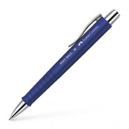 Faber-Castell Ручка шариковая  POLY BALL M автоматическая синяя, синий каучуковый корпус, 0.7 мм 19618