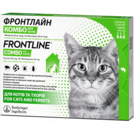 Frontline Краплі  Frontline Combo від бліх та кліщів для котів 3 шт (5040281200299)
