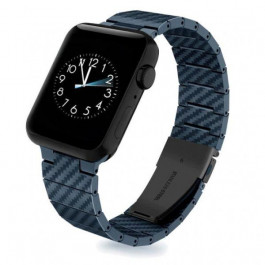 COTEetCI W76 Carbon Fiber Pattern Strap Blue (22008-BL) для Apple Watch 42/44/45/49mm
