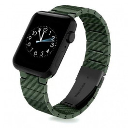 COTEetCI W76 Carbon Fiber Pattern Strap Green (22008-GR) для Apple Watch 42/44/45/49mm